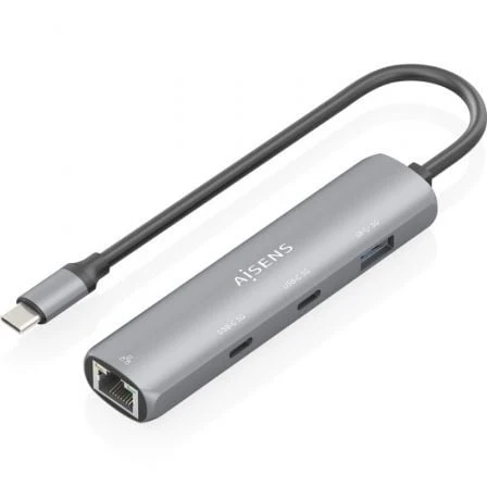 HUB USB TIPO-C AISENS ASUC-4P040-GR 2XUSB TIPO-C 1XUSB 1XRJ45 GRI