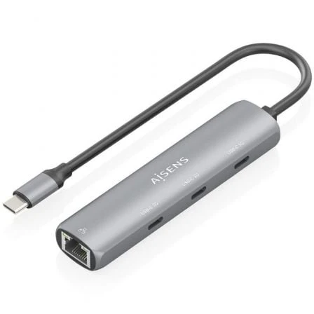 HUB USB TIPO-C AISENS ASUC-4P041-GR 3XUSB TIPO-C 1XRJ45 GRIS