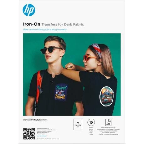 HP IRON-ON TRANSFERS DARK FABRIC, A4 (210 X 297 MM), 10 SHEET