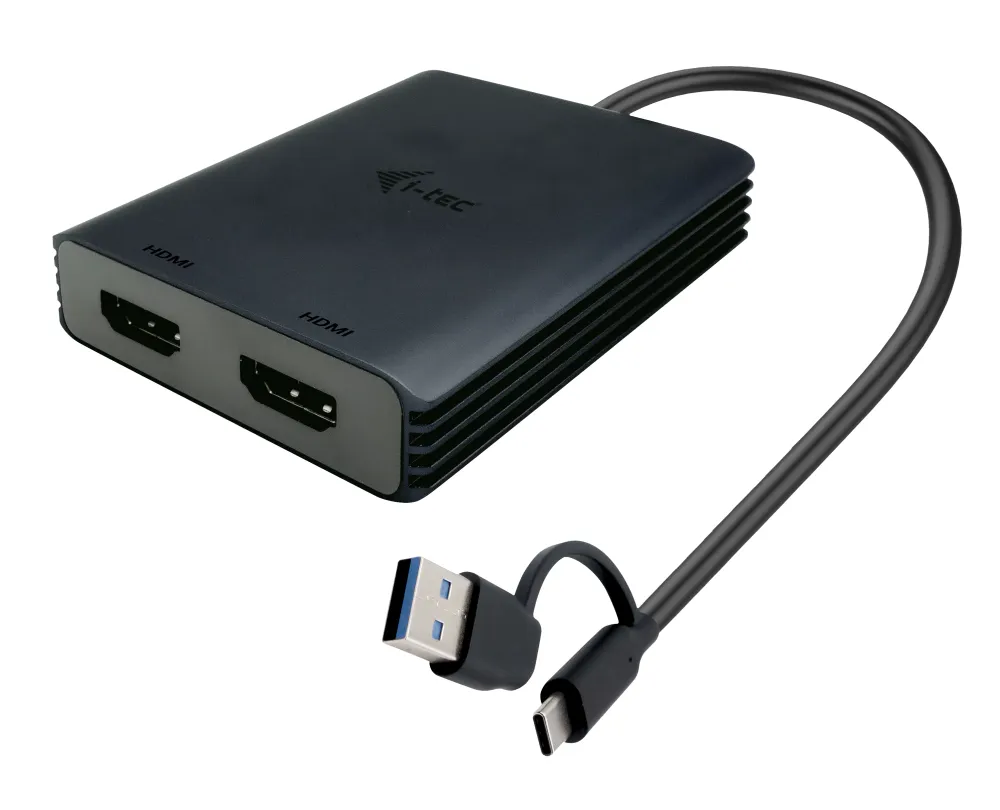 i-tec CADUAL4KHDMI adaptador de cabo de vídeo 0,27 m USB Type-/U