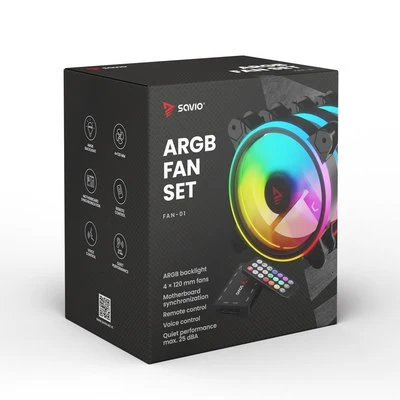 KIT 4 VENTILADORES PC SAVIO CON MANDO DISTANCIA