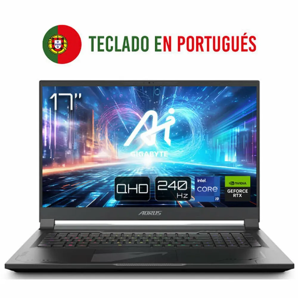 Laptop Aorus 17X AZF-B5ES665SP 17" i9-13900HX intel core i9-13980hx 32 GB RAM 2 TB 2 TB SSD Nvidia Geforce RTX 4090 Qwerty...