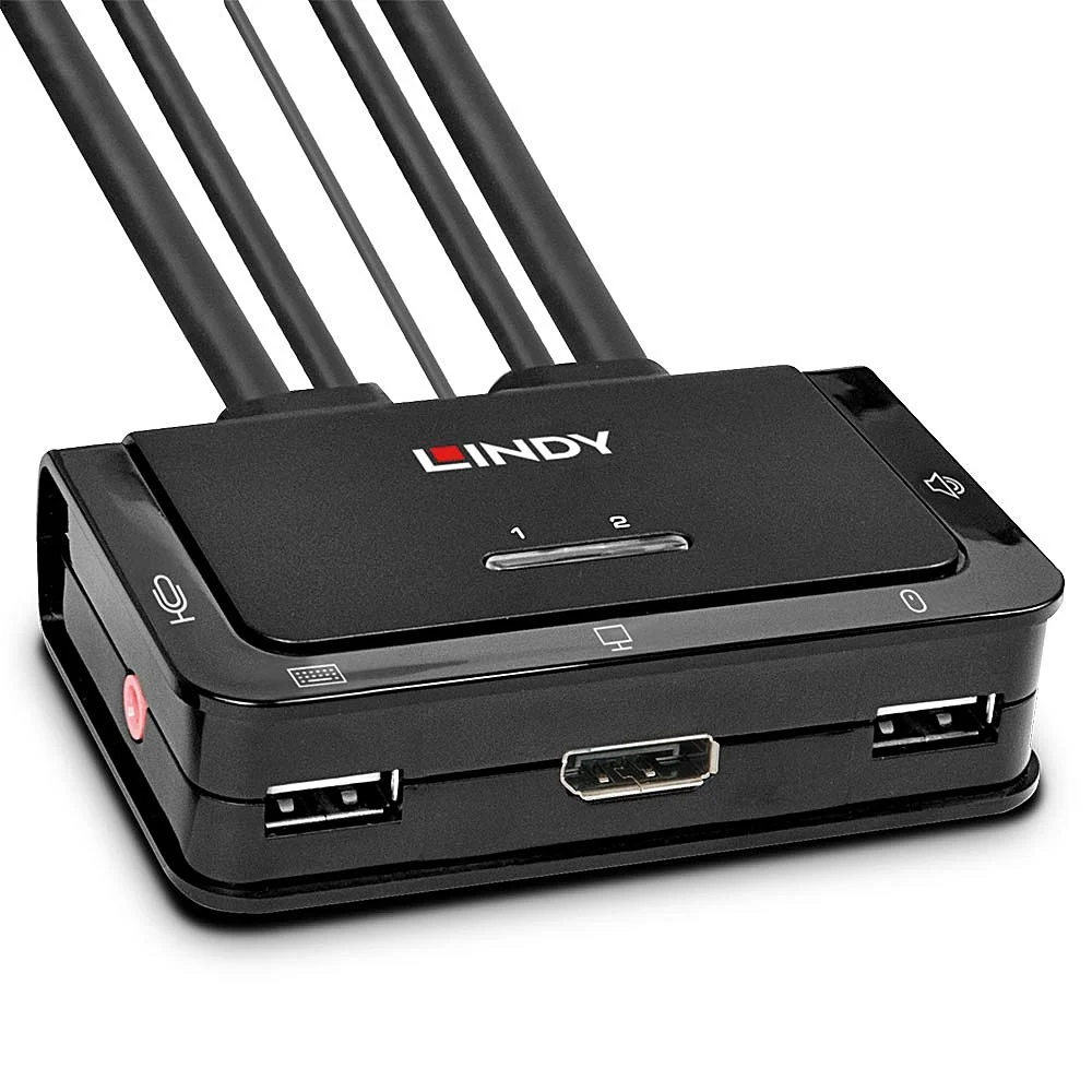 Lindy 42344 chaveador KVM Montagem em prateleira Preto