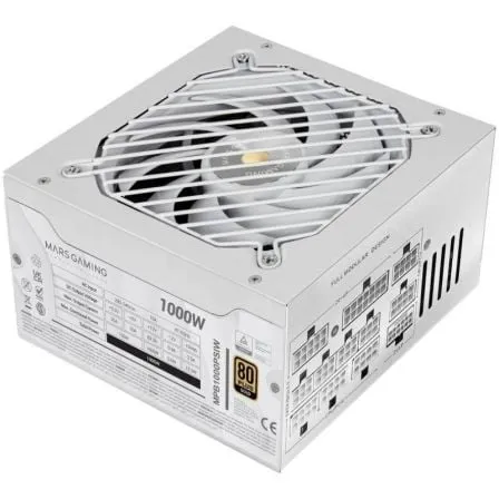 MARS GAMING FONTE ALIMENTAÇAO 1000W ATX FULL MODULAR 80+GOLD WHIT