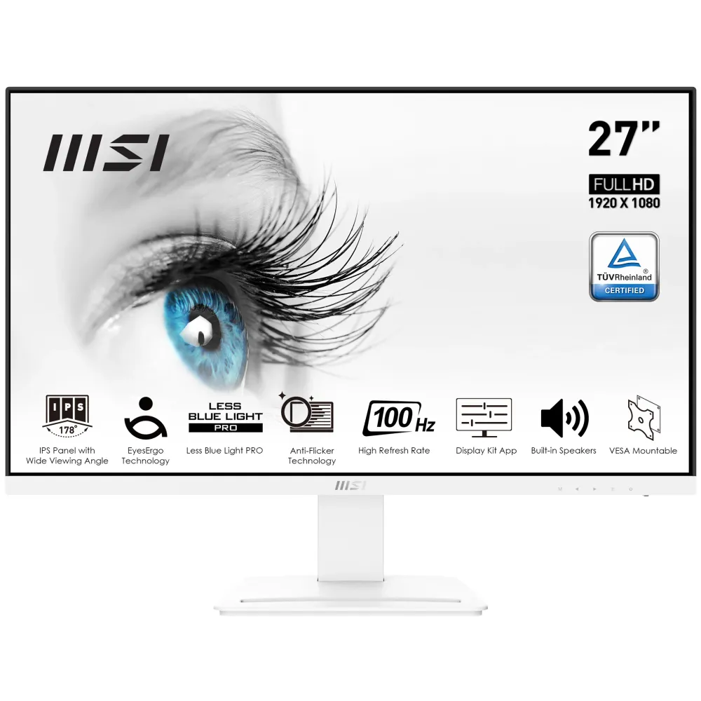 MONITOR MSI PRO MP273AW 27"FHD 100HZ 1MS FRAMELESS IPS,.GLARE,L.