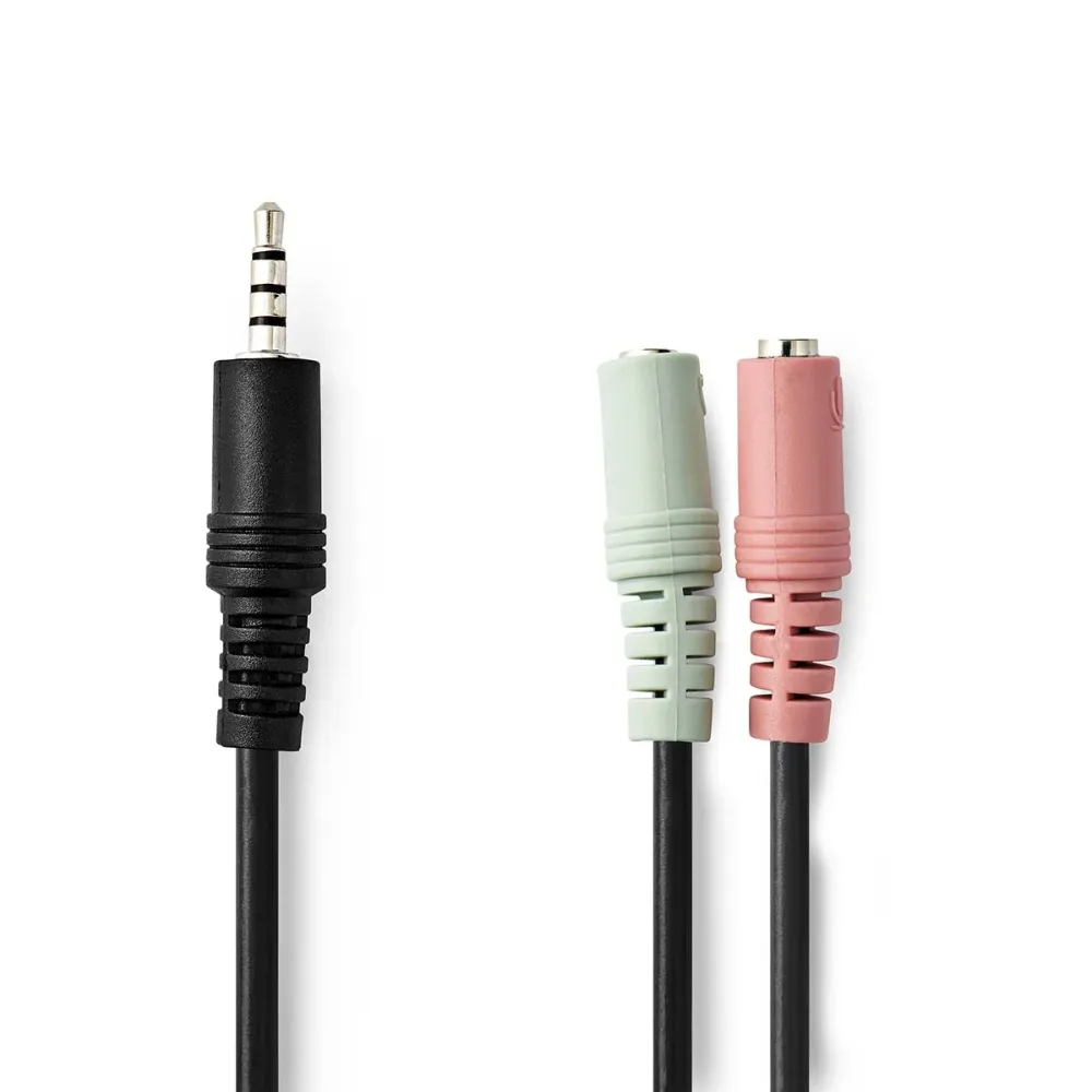 NEDIS CABO AUDIO STEREO 1 X 3.5MM MACHO 2 X 3.5MM FEMEA 20CM