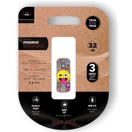 PEN DRIVE 32GB TECH ONE TECH EMOJI WINK USB 2.0