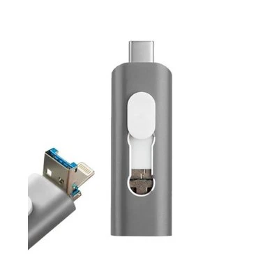 PENDRIVE 64GB 3 EN 1 COOL GRIS