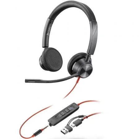 POLY Headset Estéreo Blackwire 3325 com USB-C certificado para Mi