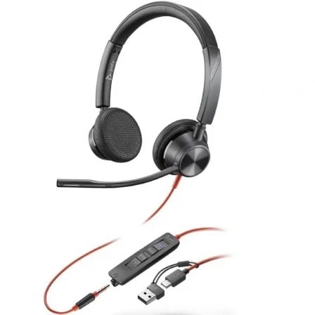 POLY Headset Estéreo Blackwire 3325 com USB-C certificado para Mi