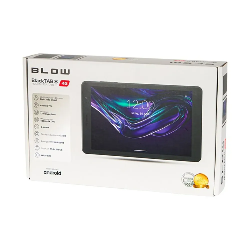 Tablet Blow BlackTAB8 Unisoc T310 3 GB RAM 32 GB Preto