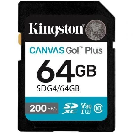 TARJETA DE MEMORIA KINGSTON CANVAS GO! PLUS 64GB SD XC CLASE 10 2