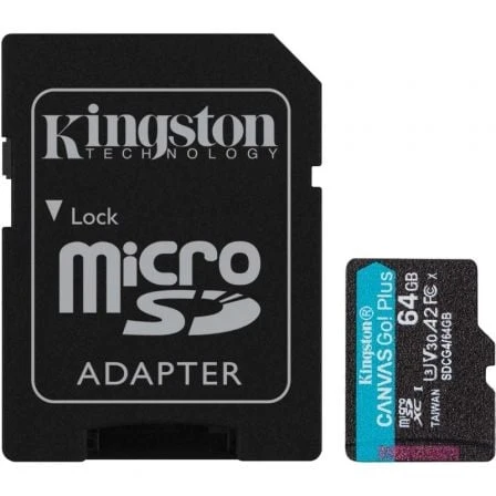 TARJETA DE MEMORIA KINGSTON CANVAS GO! PLUS 64GB MICROSD XC CON