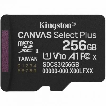 TARJETA DE MEMORIA KINGSTON CANVAS SELECT PLUS 256GB MICROSD XC C