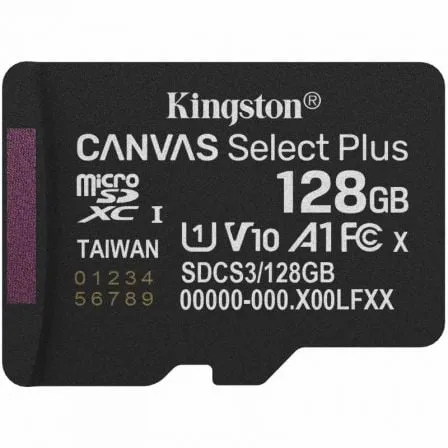 TARJETA DE MEMORIA KINGSTON CANVAS SELECT PLUS 128GB MICROSD XC C