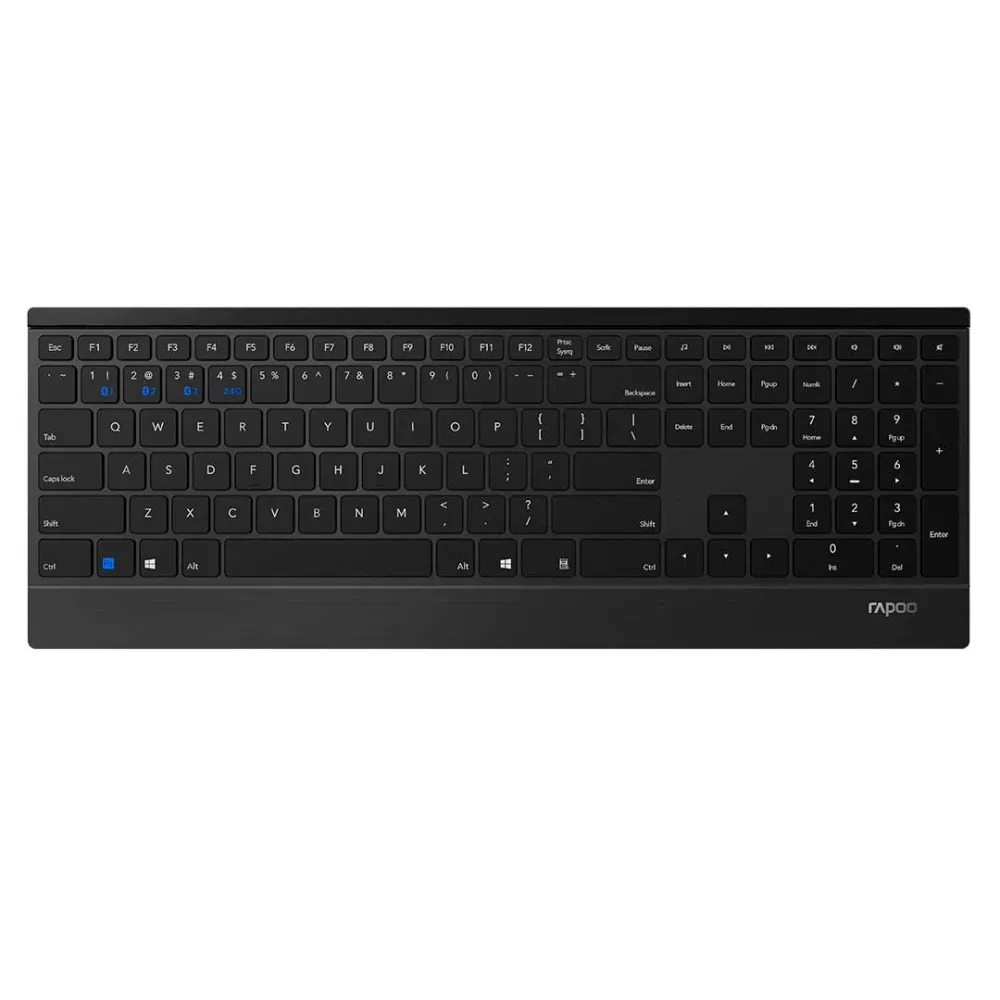 TECLADO RAPOO E9500M MULTI-MODE WIRELESS ULTRA-SLIM BLACK