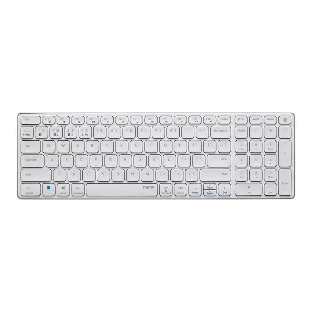 TECLADO RAPOO E9700M MULTI-MODE WIRELESS, BRANCO 215927