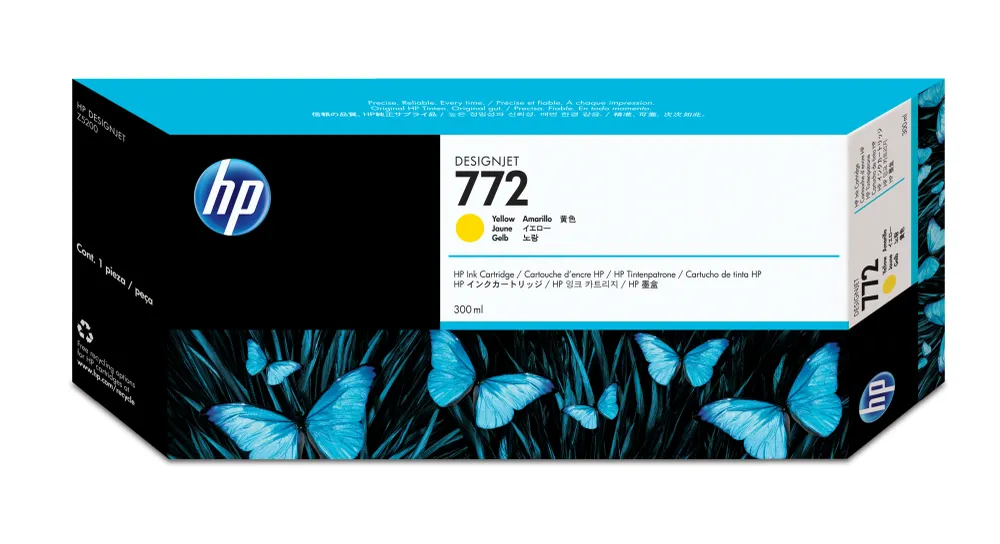 HP Tinteiro DesignJet 772 Amarelo de 300 ml