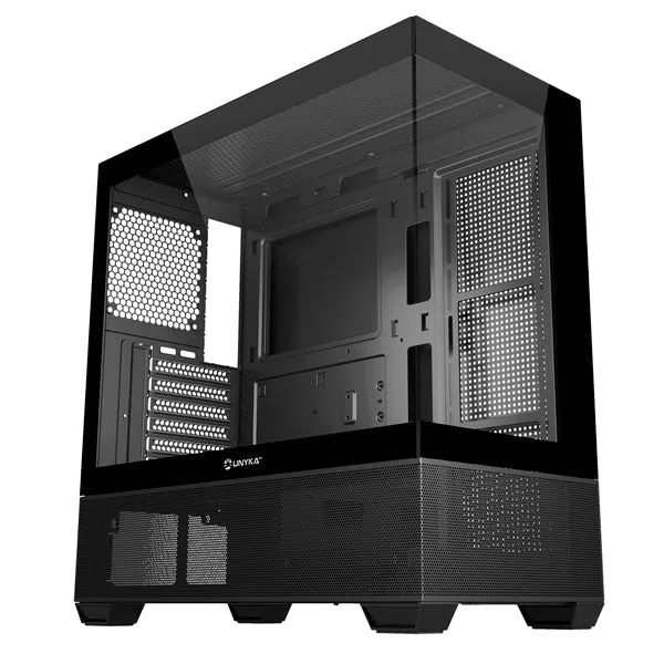 UNYKACH REVELAT BLACK CAJA ATX, MICRO ATX, ITX - FRONTAL Y LATERA
