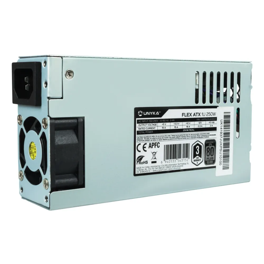 UNYKAch UKPSU1U40003 fonte de alimentação 250 W 20+4 pin ATX 1U P