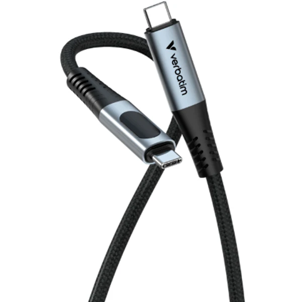 VERBATIM CABO USB-C 100W 480MBPS C DISPLAY NYLON BLACK 1.20MT