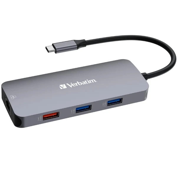 Verbatim CMH-09 USB Type-C 10000 Mbit/s Prateado