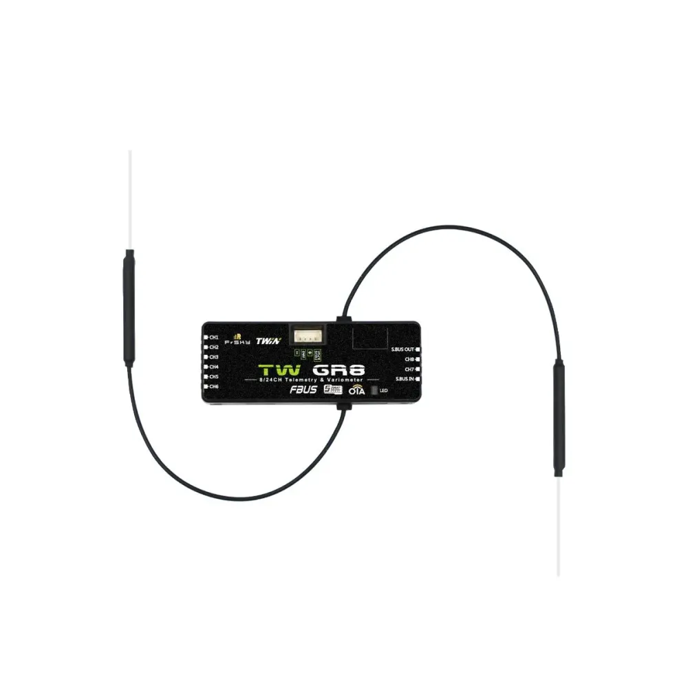 Receptor FrSky TW GR8 - Receptor TWIN Duplo 2.4G com 8 portas de canal PWM