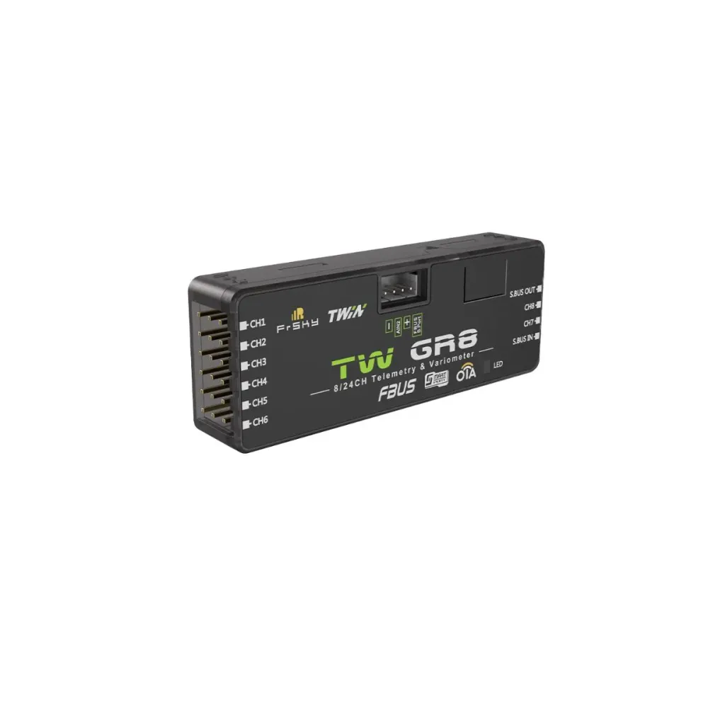 Receptor FrSky TW GR8 - Receptor TWIN Duplo 2.4G com 8 portas de canal PWM