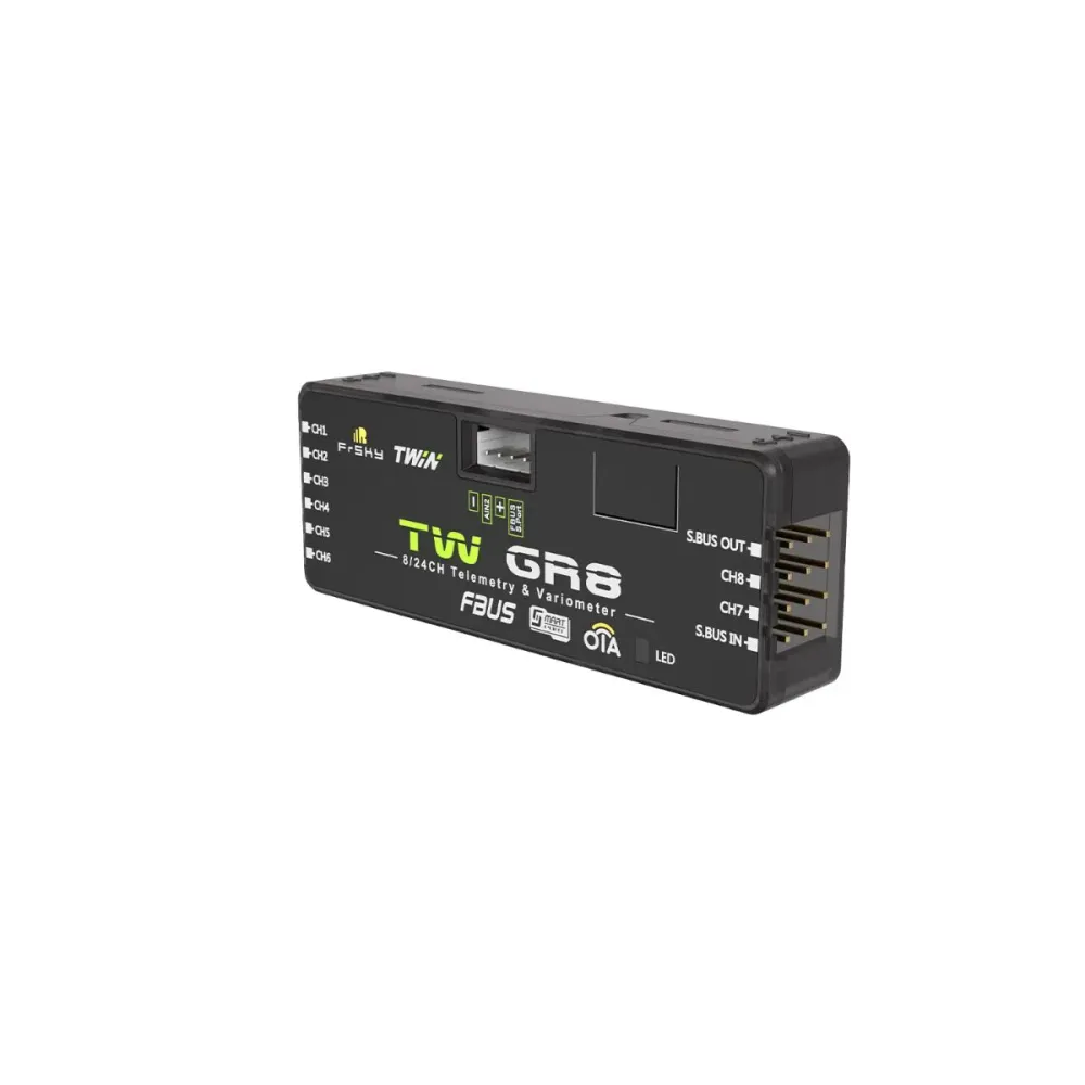Receptor FrSky TW GR8 - Receptor TWIN Duplo 2.4G com 8 portas de canal PWM