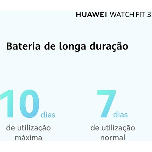 Certificado IP68 Smartwatch Huawei Watch Fit 3 - Preto