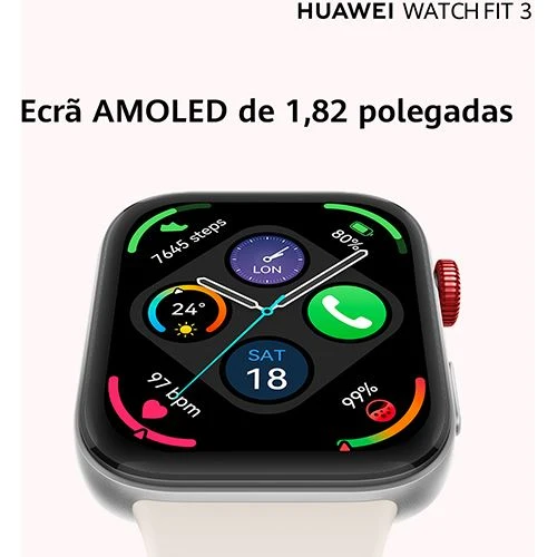 Certificado IP68 Smartwatch Huawei Watch Fit 3 - Preto