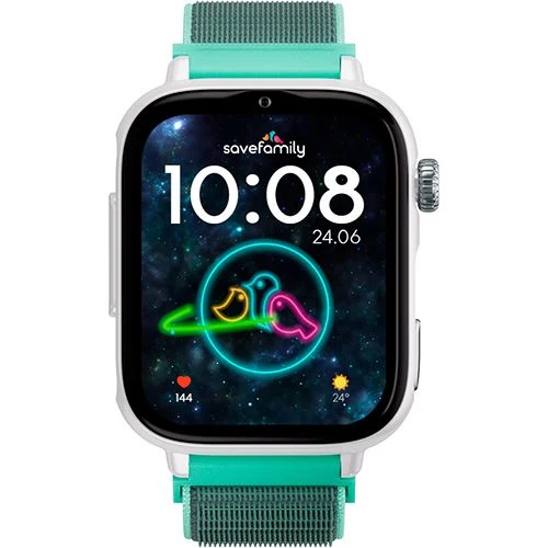 Monitor de ECG Smartwatch 4G para Crianç Savefamily Savewatch Plus 2 - Branco / Ocean