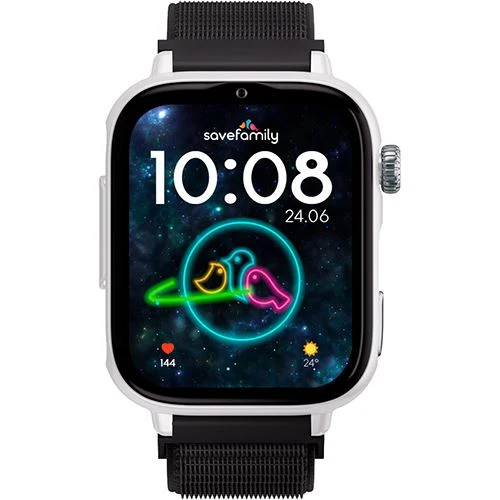 Relógio com Assistente Smartwatch 4G para Crianç Savefamily Savewatch Plus 2 - Branco / Ébano Night (Preto)