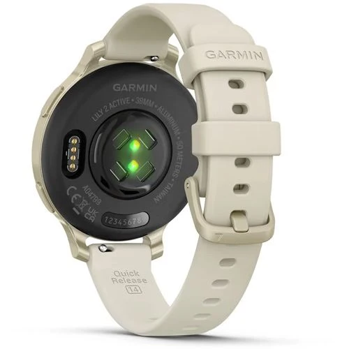Relógio com GPS Smartwatch Garmin Lily 2 Active 38mm - Dourado Lunar/Branco Osso