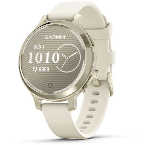 Relógio com GPS Smartwatch Garmin Lily 2 Active 38mm - Dourado Lunar/Branco Osso