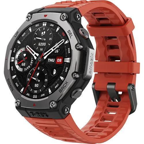 Smartwatch Amazfit T-Rex 3 - Vermelho Lava com Película Protetora Inclusa