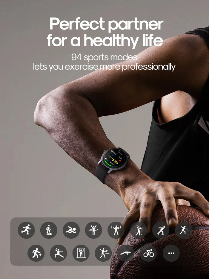 Smartwatch Joyroom JR-FC1 – Preto com Película Protetora Inclusa