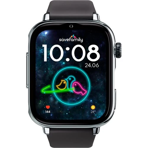 Smartwatch 4G para Crianç Savefamily Savewatch Plus 2 - Silver / Carvão is Black com Resistência Quedas