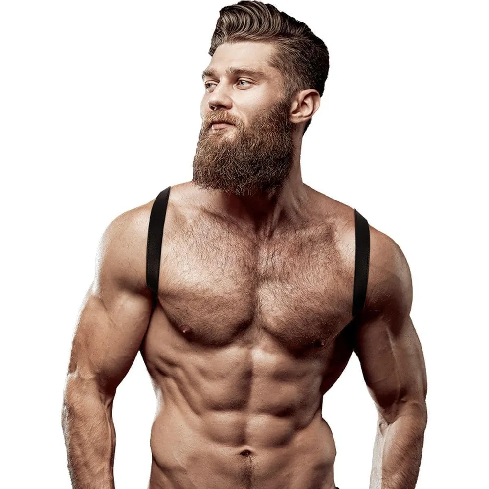 Fetish Harness - Arnês de Costas de Couro Eco em Preto Fosco