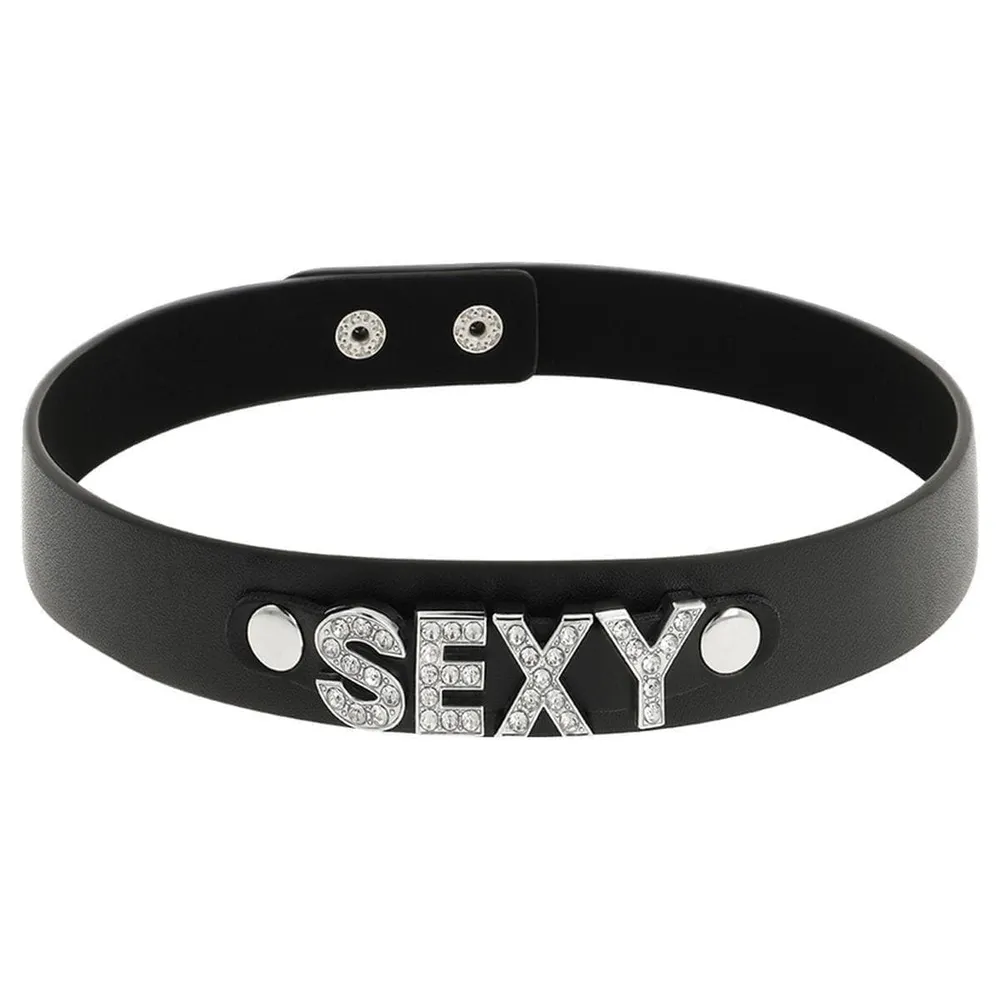 Gargantilha de Couro Sexy Coquette para Atletas