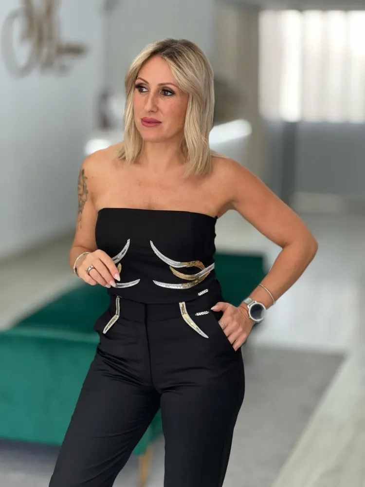 Resistente à Água Top bandeau com lantejoulas