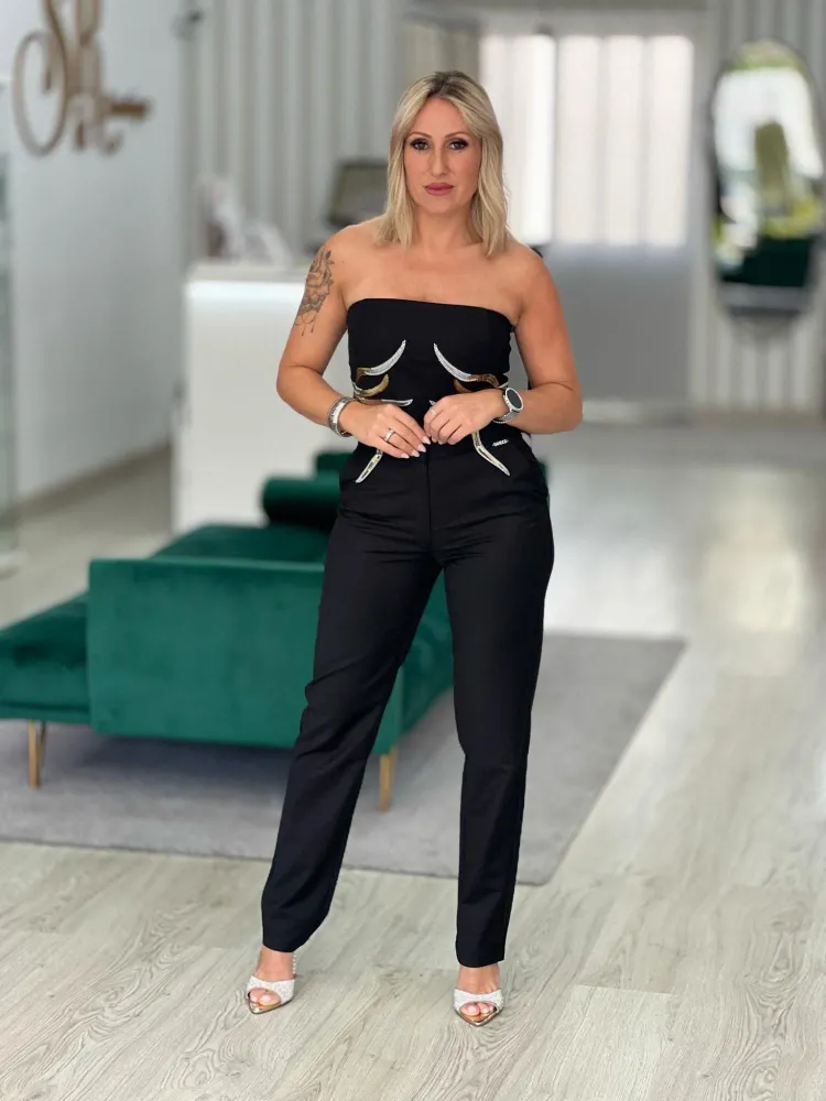 Resistente à Água Top bandeau com lantejoulas