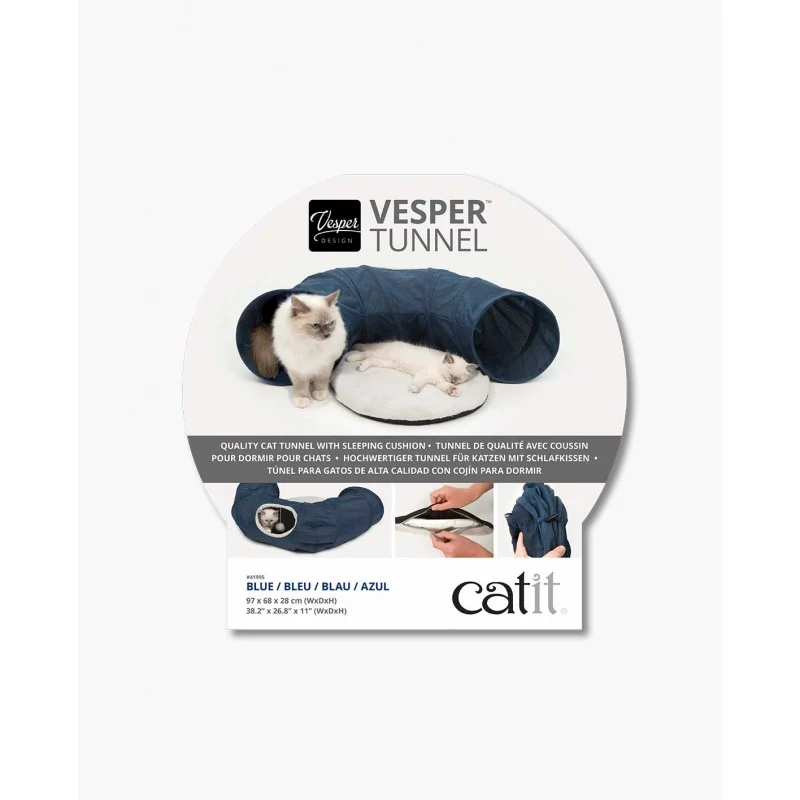 Túnel com cama Vesper - Catit em Preto Fosco