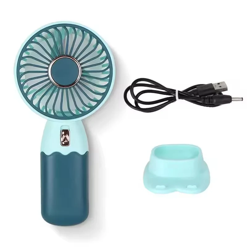 Ventoinha Portátil Recarregável Silenciosa - VERDE com Monitor de Oxigênio no Sangue