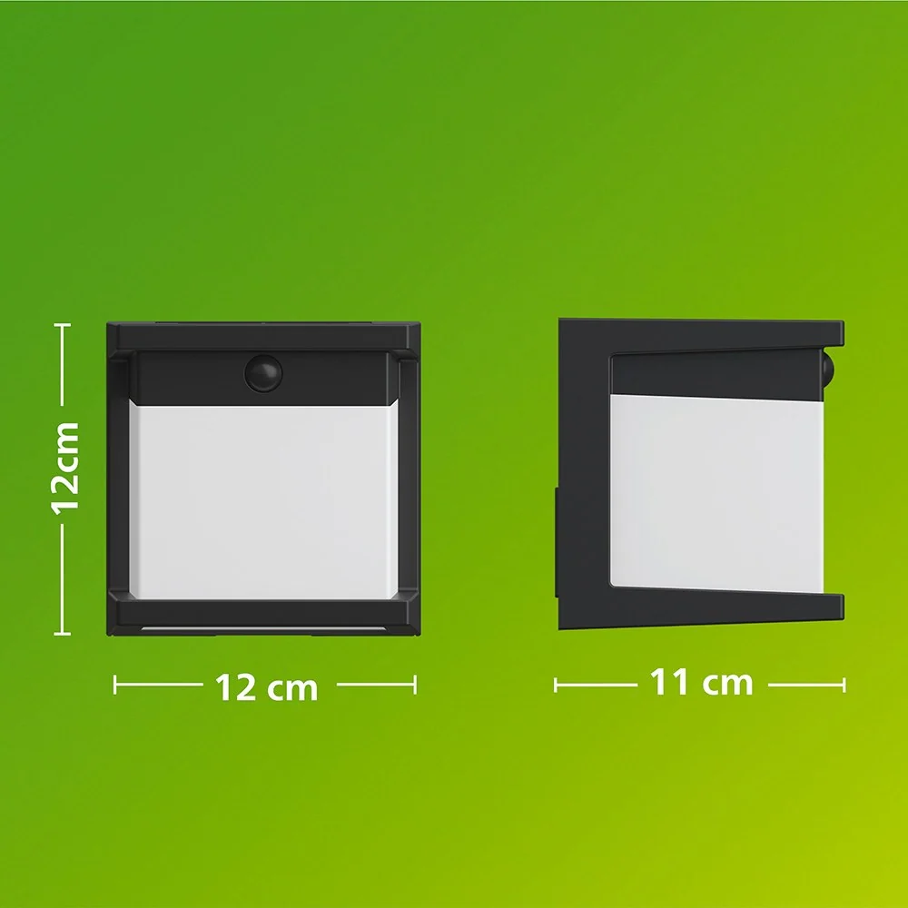 APLIQUE LED SOLAR DIARA, PRETO, 3,8 W, 400/10 LM, 2700 K