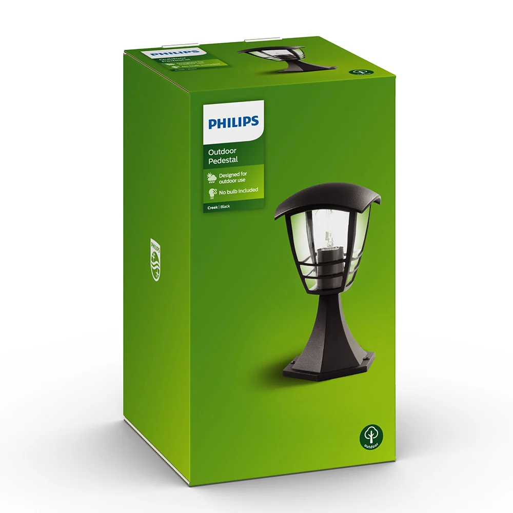 CANDEEIRO SOBREMURO EXTERIOR 1X60W PRETO MOD. CREEK PHILIPS