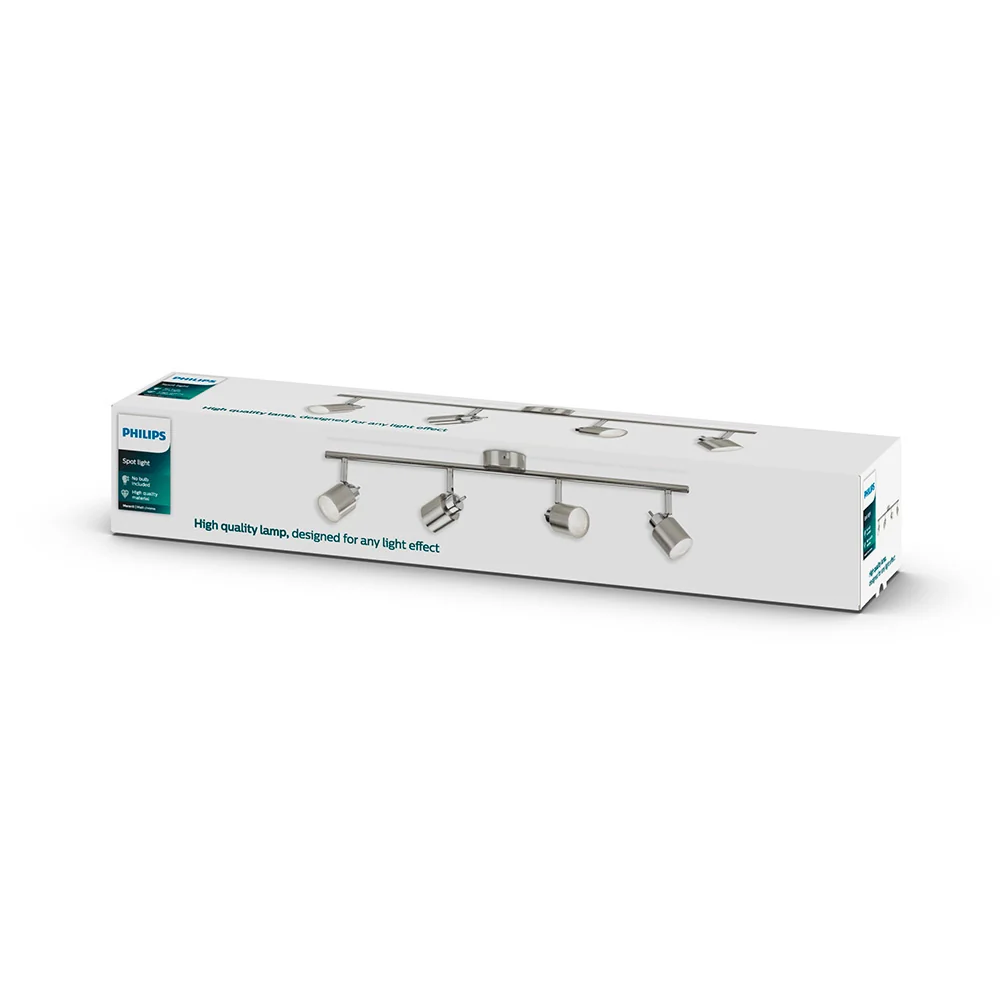 CANDEEIRO DE TETO 4 FOCOS GU10 MOD. MERANTI PHILIPS