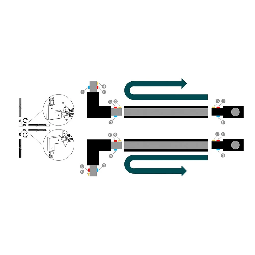 CONECTOR EM L NO SENTIDO HORÁRIO, EASYLINK, PRETO