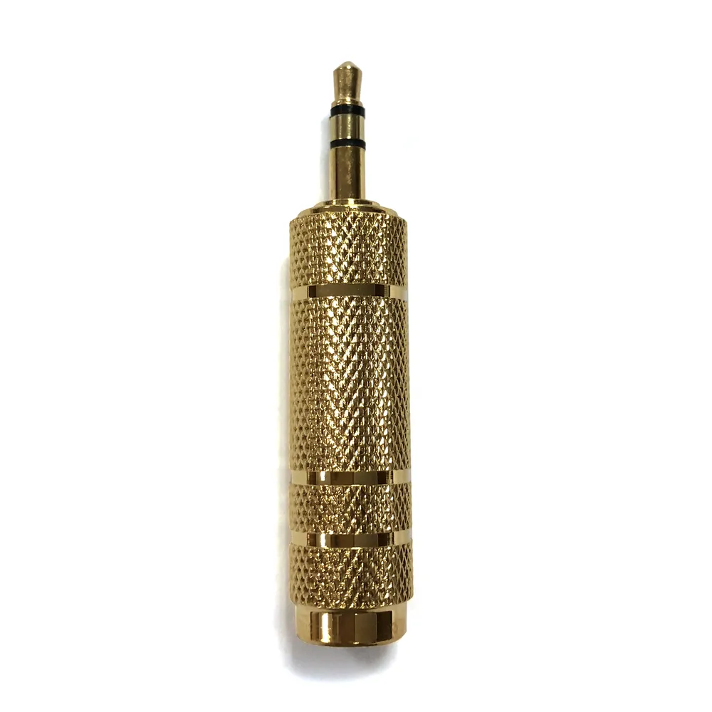 CONECTOR DE ÁUDIOVÍDEO 3,5 MACHO PARA 6,35 FÊMEA DOURADO