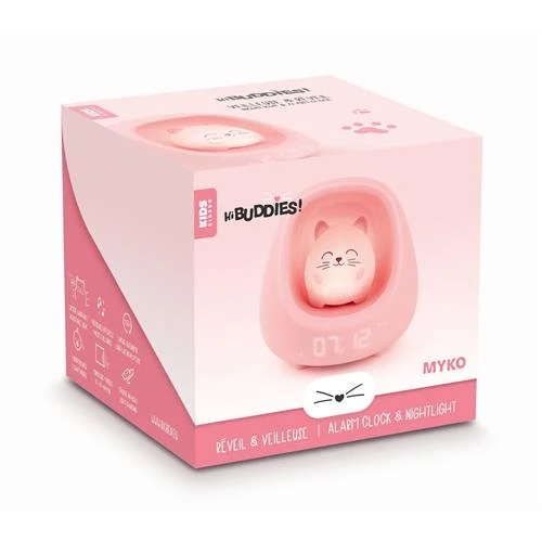 DESPERTADOR BIGBEN NESTKIDSCAT ( ROSA - LUZ NOTURNA COM 3 TEMPOR
